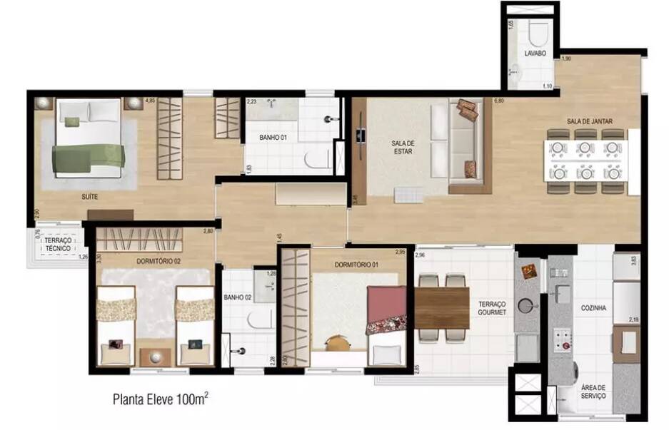 Apartamento para alugar com 3 quartos, 100m² - Foto 19