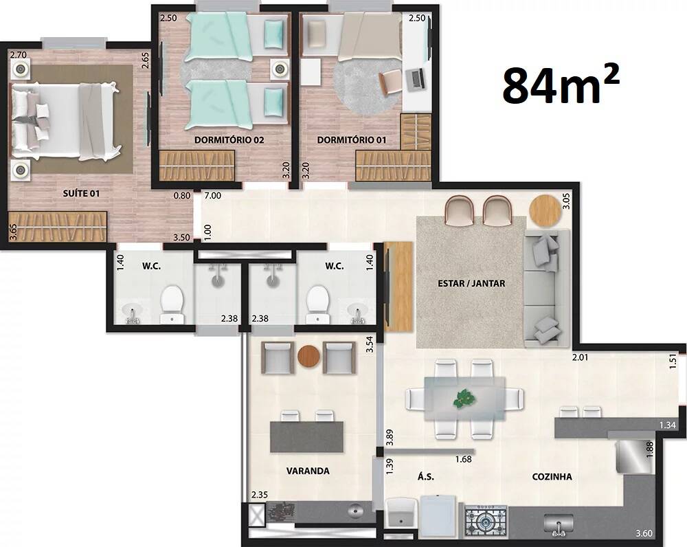 Apartamento à venda com 3 quartos, 84m² - Foto 31